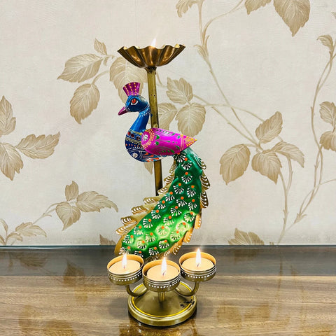 Peacock Tea Light Candle Holder