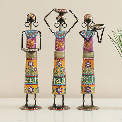 Tagari Doll Tea Light Candle Holder Set of 3