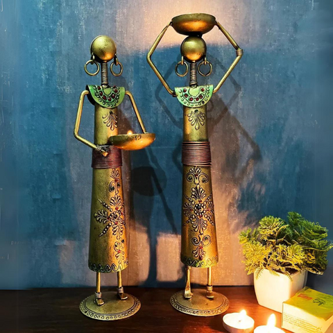 Tagari Doll Tea Light Candle Holder Set of 2