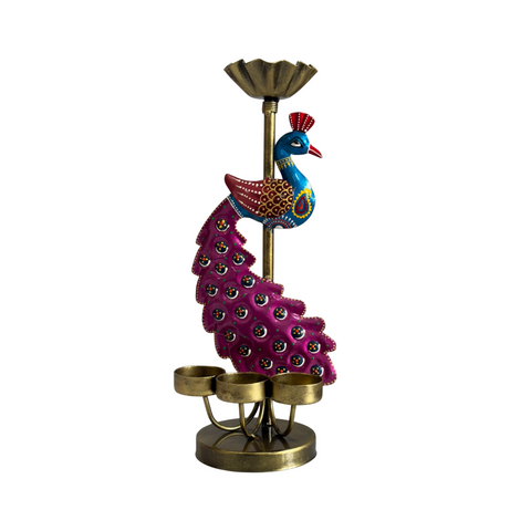 Peacock Candle Holder Set of 2