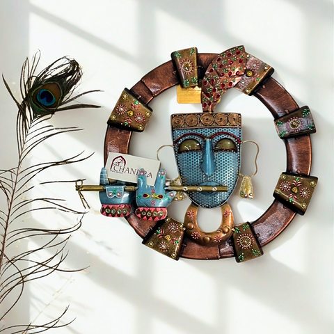 Classic Krishna in Circle Wall Art