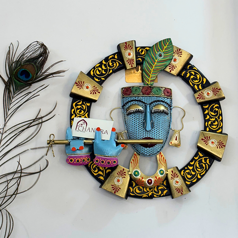 Classic Krishna in Circle Wall Art