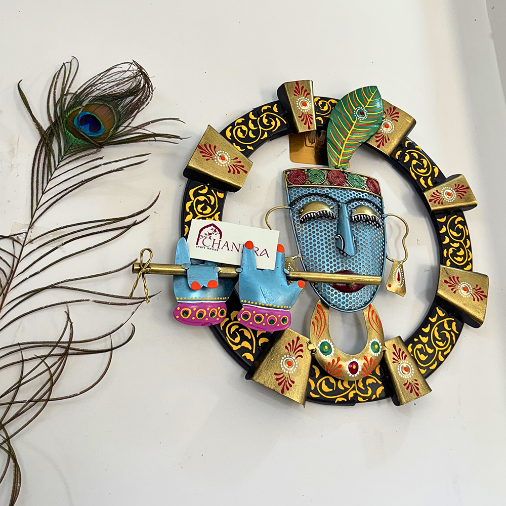 Classic Krishna in Circle Wall Art