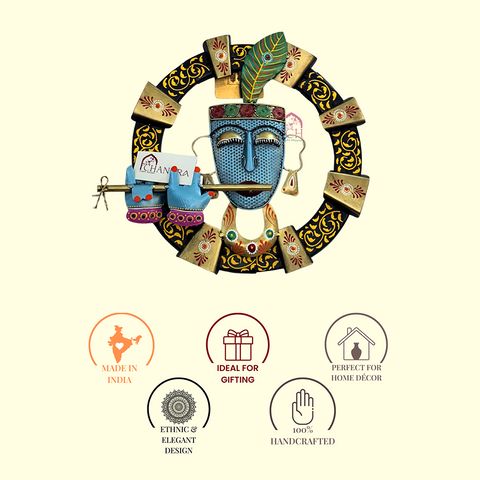 Classic Krishna in Circle Wall Art