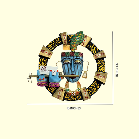 Classic Krishna in Circle Wall Art