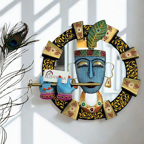 Classic Krishna in Circle Wall Art