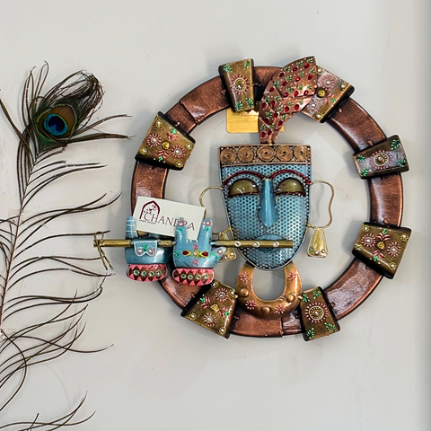 Classic Krishna in Circle Wall Art