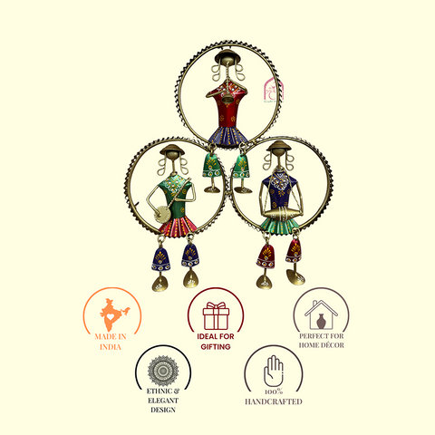3 Musician Lady in Ring Wall Art